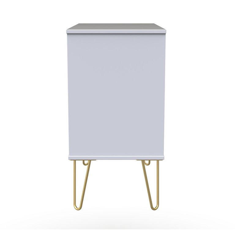 Diamond Small Chest - 3 Drawer - with Gold Hairpin Legs - White