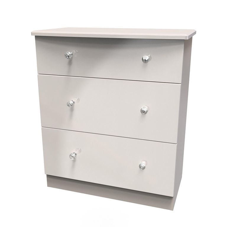Lumiere Chest - Deep - 3 Drawer - Cashmere Gloss