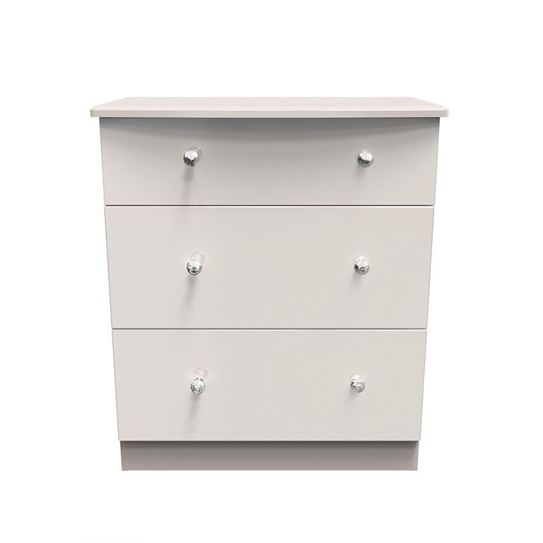 Lumiere Chest - Deep - 3 Drawer - Cashmere Gloss