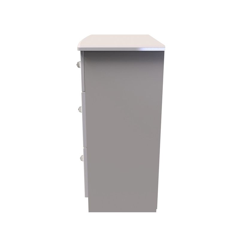 Lumiere Chest - Deep - 3 Drawer - Cashmere Gloss