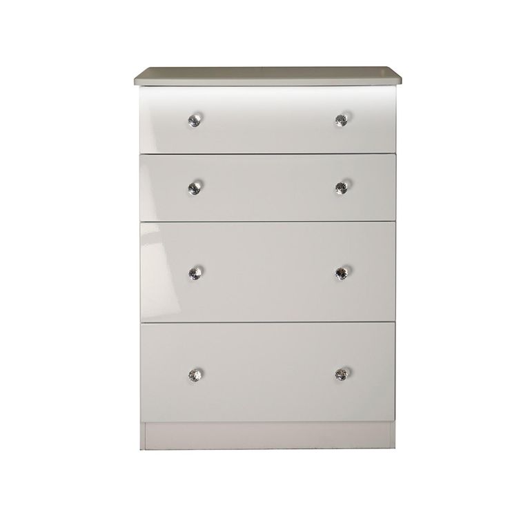 Lumiere Chest - Deep - 4 Drawer - Cashmere Gloss