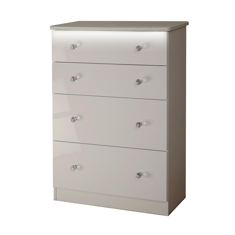 Lumiere Chest - Deep - 4 Drawer - Cashmere Gloss