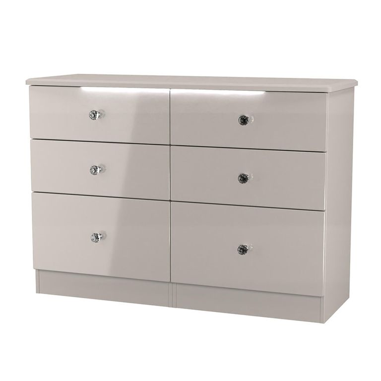 Lumiere Chest - Midi - 6 Drawer - Cashmere Gloss