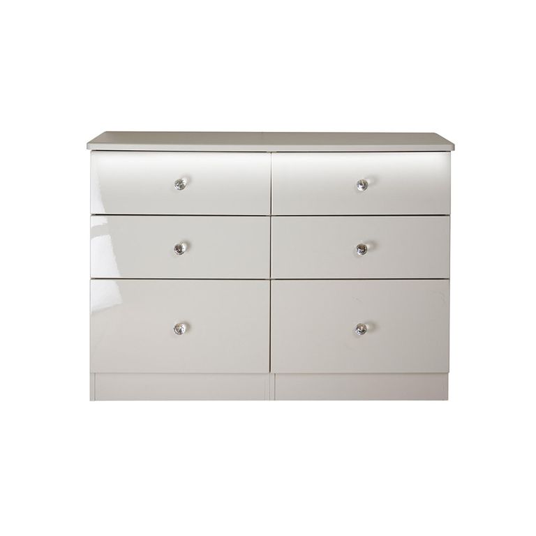 Lumiere Chest - Midi - 6 Drawer - Cashmere Gloss