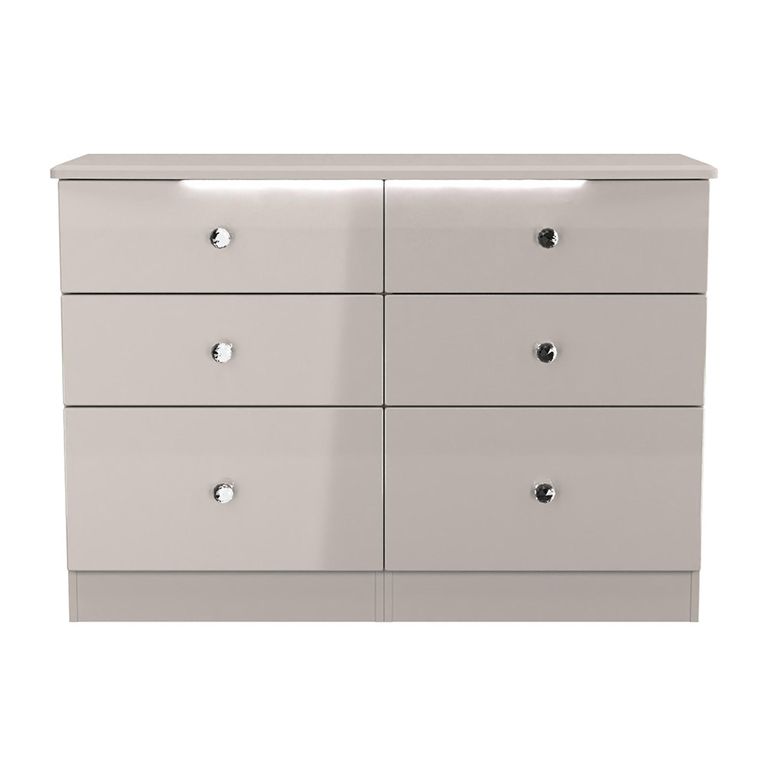 Lumiere Chest - Midi - 6 Drawer - Cashmere Gloss