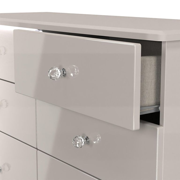 Lumiere Chest - Midi - 6 Drawer - Cashmere Gloss