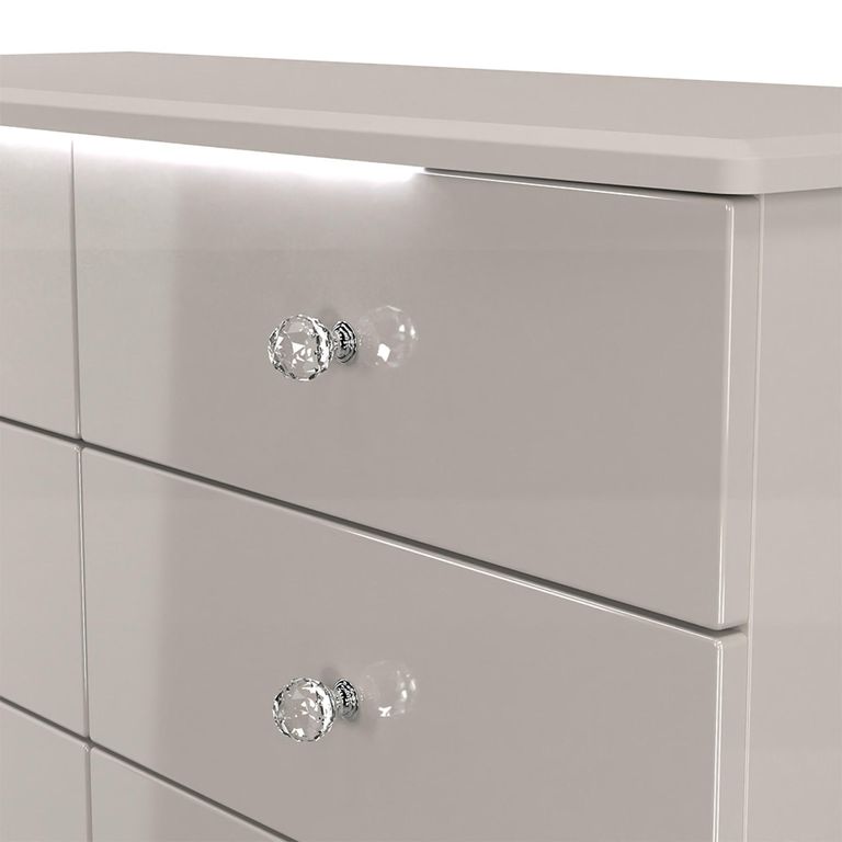 Lumiere Chest - Midi - 6 Drawer - Cashmere Gloss