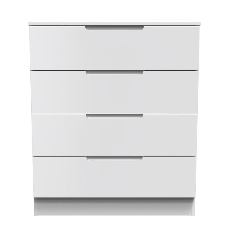 Milan Chest - 4 Drawer - White Gloss