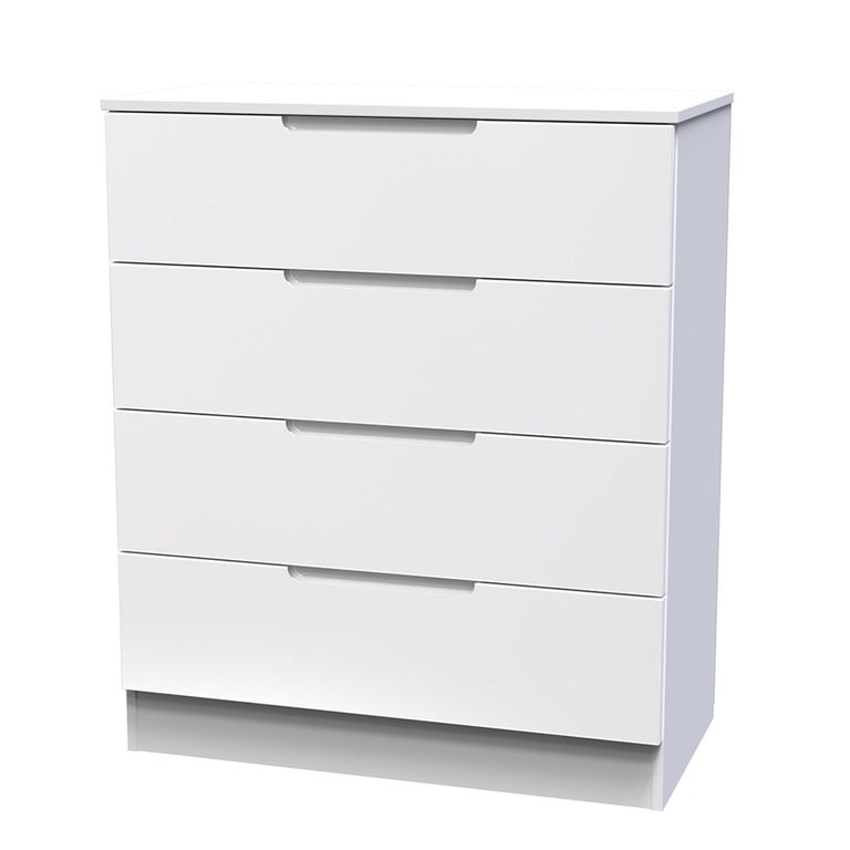 Milan Chest - 4 Drawer - White Gloss