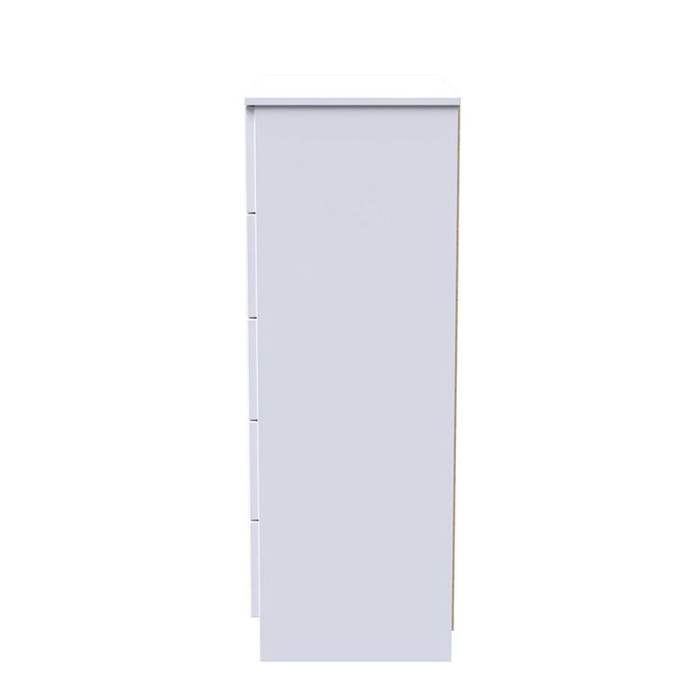 Milan Chest - 5 Drawer - White Gloss