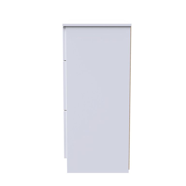 Milan Chest - Deep - 3 Drawer - White Gloss