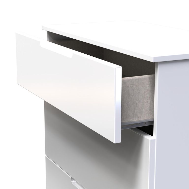 Milan Chest - Deep - 3 Drawer - White Gloss