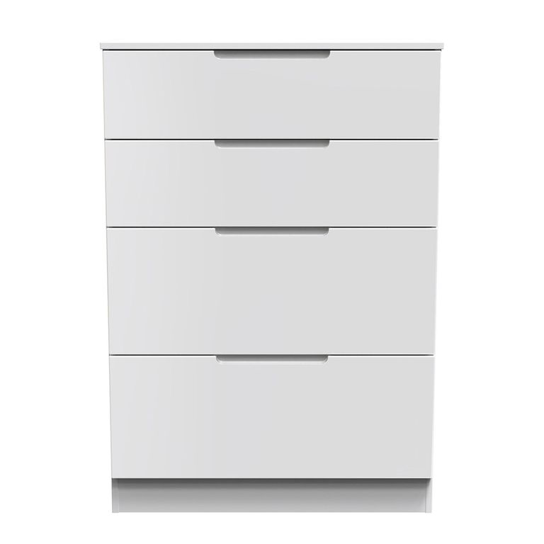 Milan Chest - Deep - 4 Drawer - White Gloss