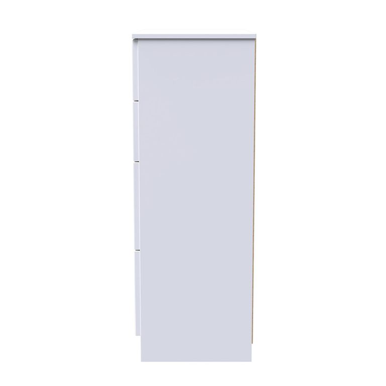 Milan Chest - Deep - 4 Drawer - White Gloss