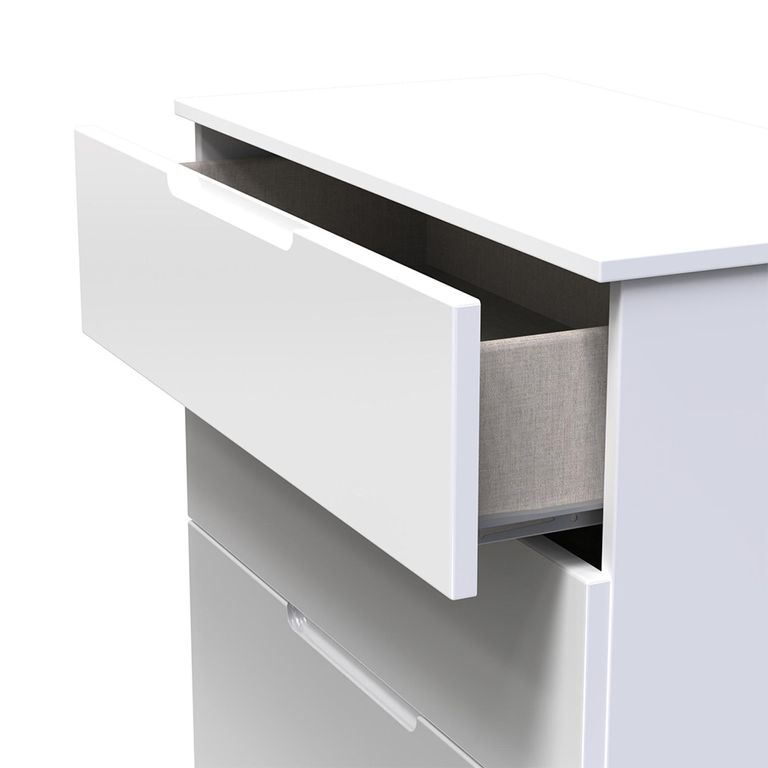 Milan Chest - Deep - 4 Drawer - White Gloss