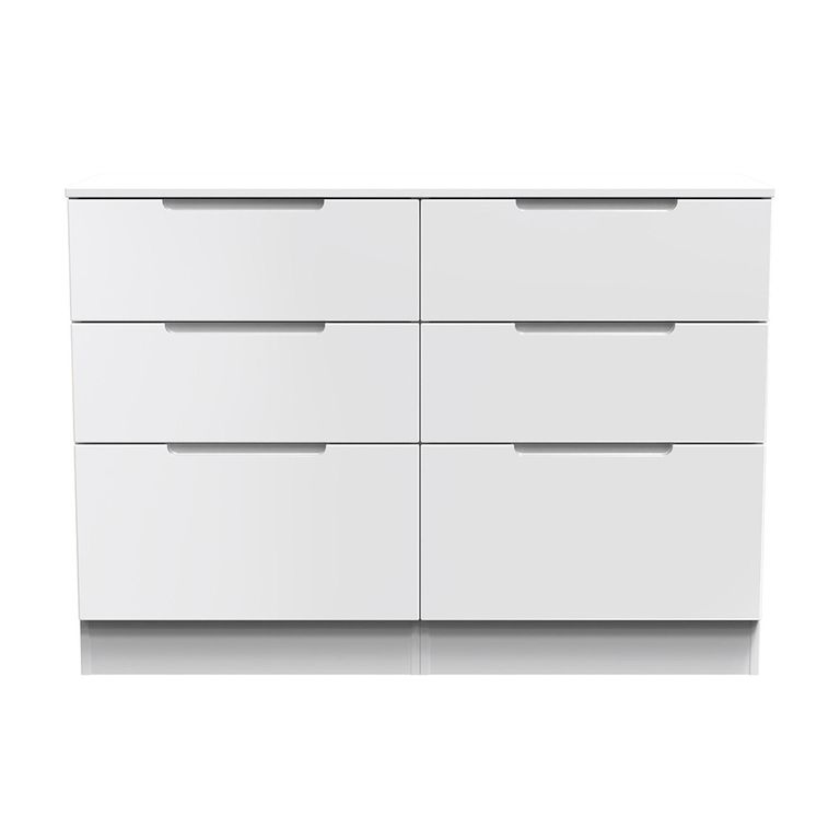 Milan Chest - Midi - 6 Drawer - White Gloss