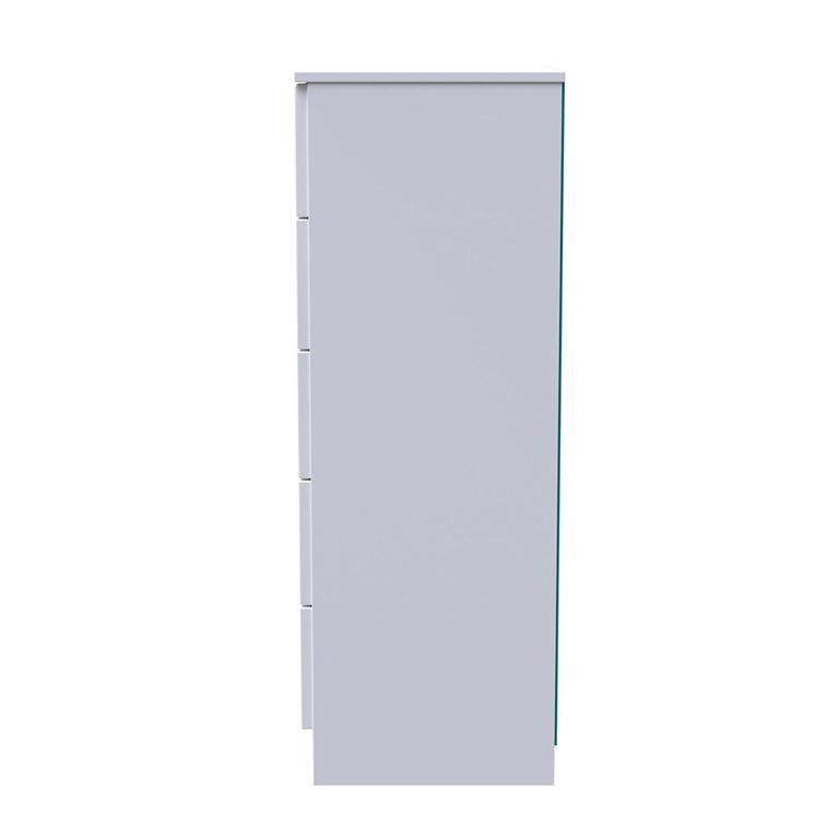Milan Chest - Narrow - 5 Drawer - White Gloss