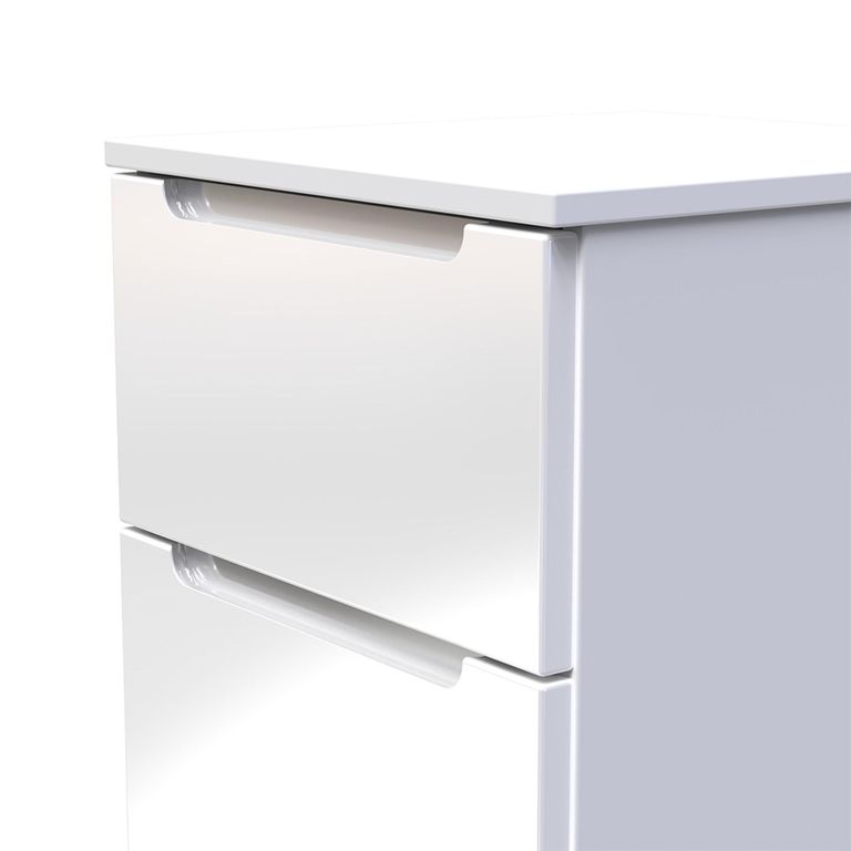 Milan Chest - Narrow - 5 Drawer - White Gloss
