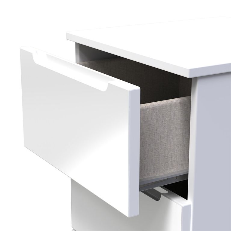 Milan Chest - Narrow - 5 Drawer - White Gloss