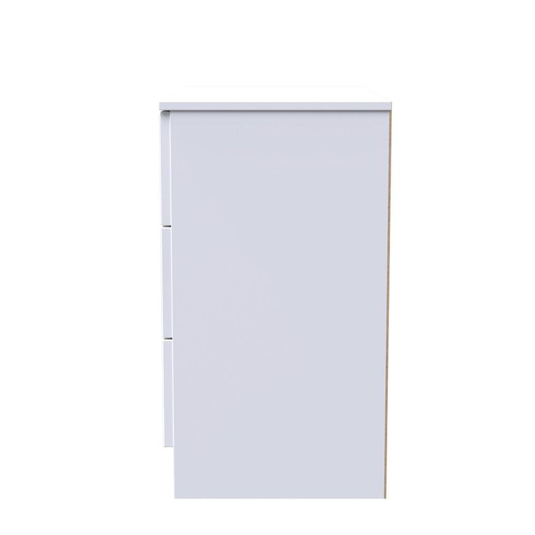 Milan Chest - Small - 3 Drawer - White Gloss