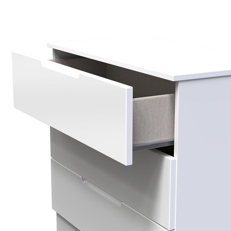 Milan Chest - Small - 3 Drawer - White Gloss