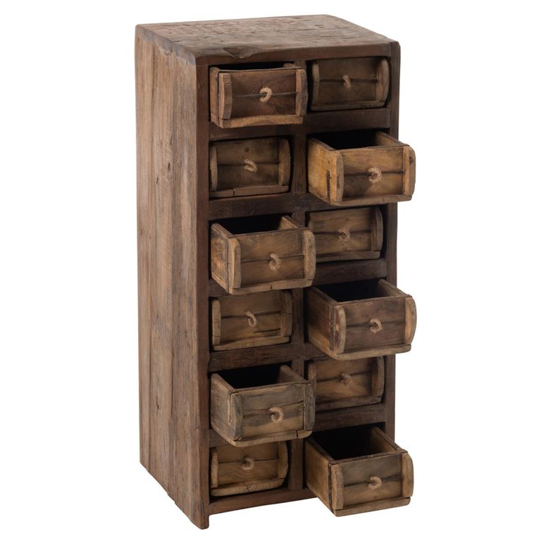 Accent Chest - Multi Drawers - Tall - Rough - Brown Recycled Sleeper Wood