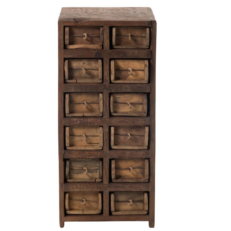 Accent Chest - Multi Drawers - Tall - Rough - Brown Recycled Sleeper Wood