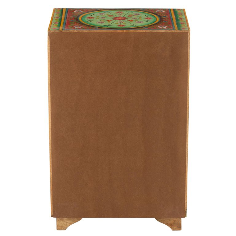 Mumbai Painted Chest - Multi Drawer - Red and Green - Mango Wood