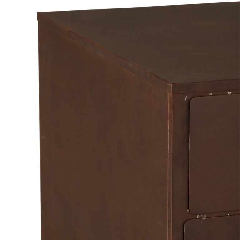 Vade Chest - Multi Drawers - Industrial Style - Tall - Rust Brown Metal