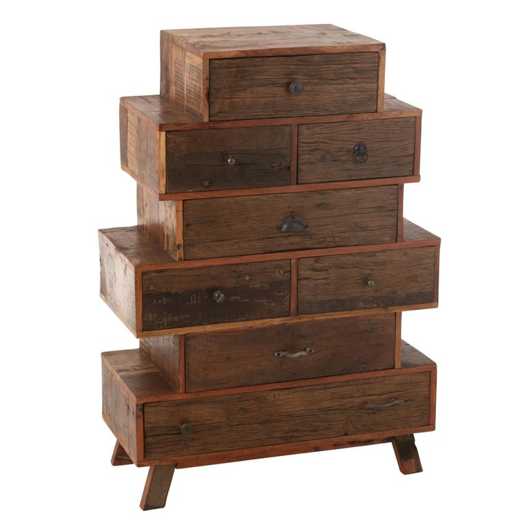 Vinto Chest - Multi Drawers - Large - Natural Recycled Sleeper Wood