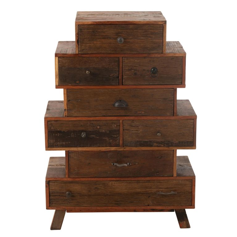 Vinto Chest - Multi Drawers - Large - Natural Recycled Sleeper Wood