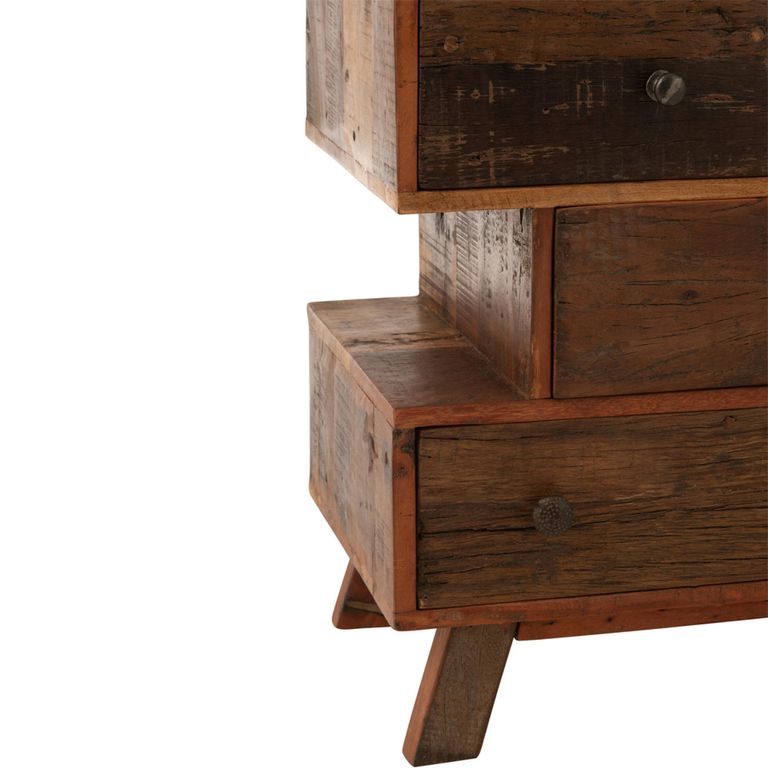 Vinto Chest - Multi Drawers - Large - Natural Recycled Sleeper Wood