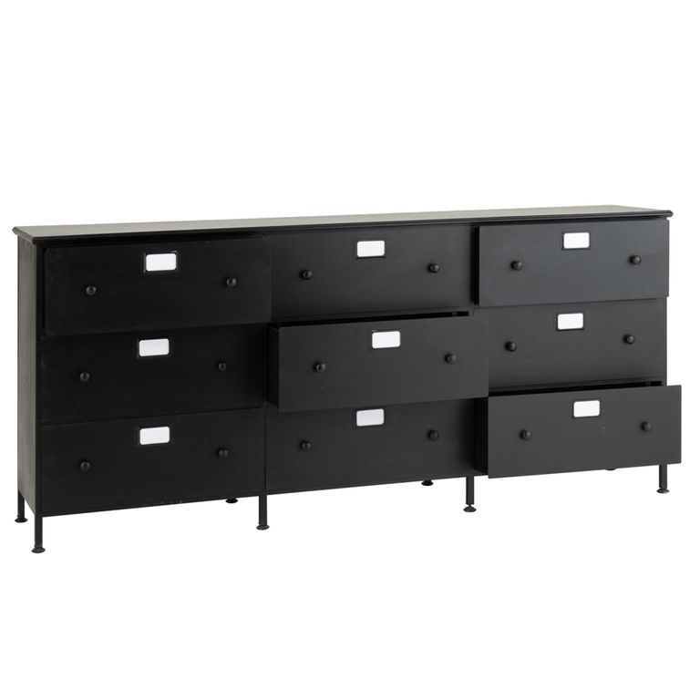 Cade Chest - Multi Drawers - Large - Black Metal