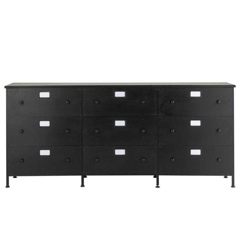 Cade Chest - Multi Drawers - Large - Black Metal