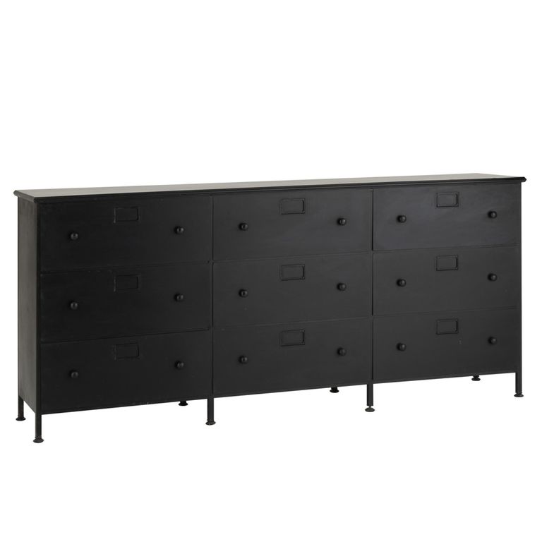 Cade Chest - Multi Drawers - Large - Black Metal