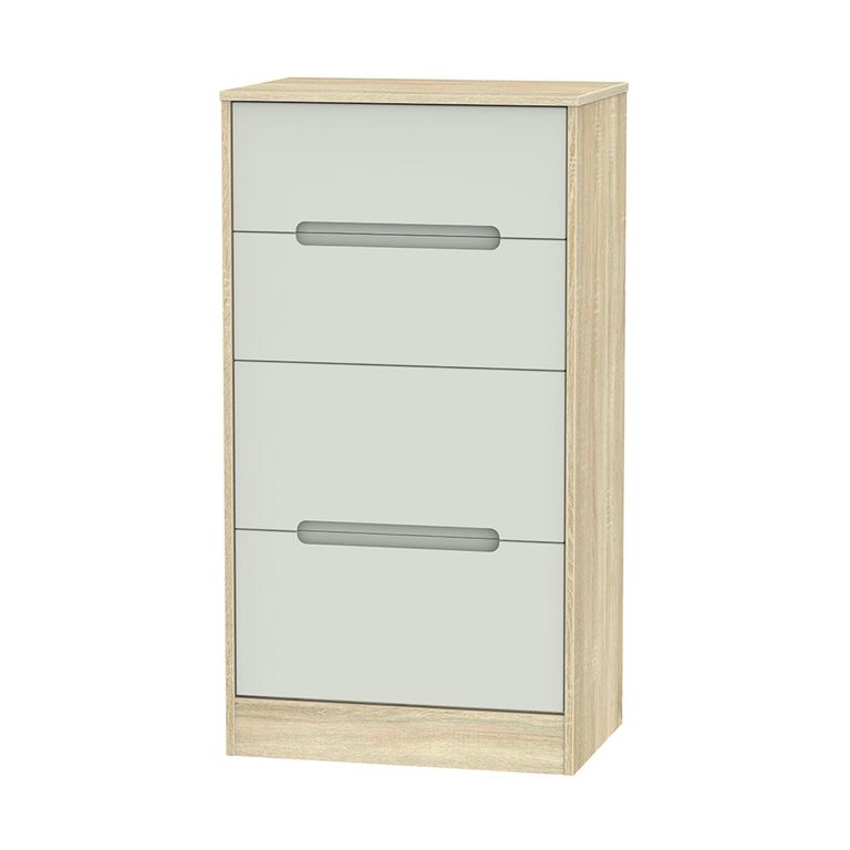 Monaco Chest - Deep Midi - 4 Drawer - Cashmere and Oak