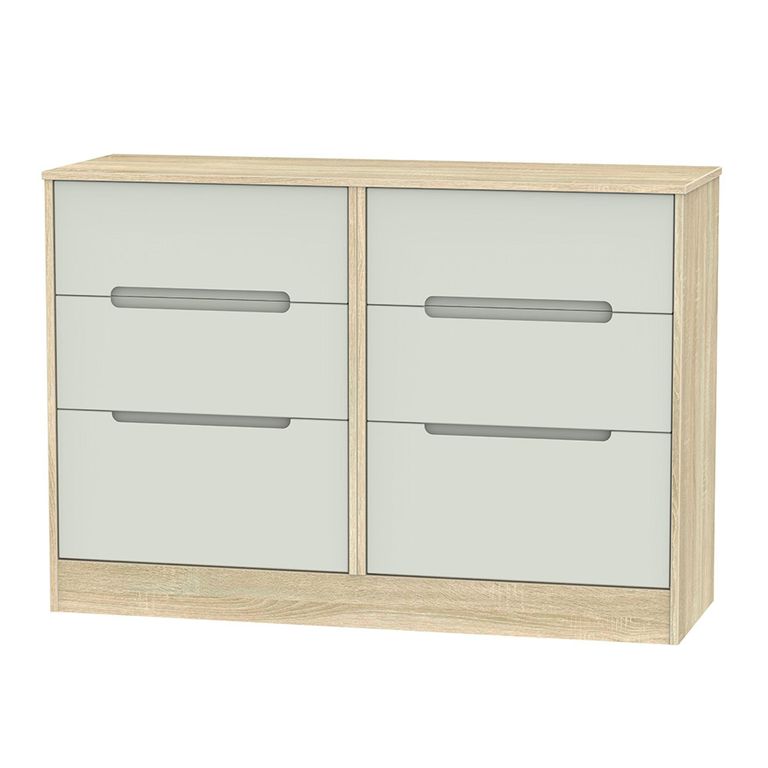 Monaco Chest - Midi - 6 Drawer - Cashmere and Oak