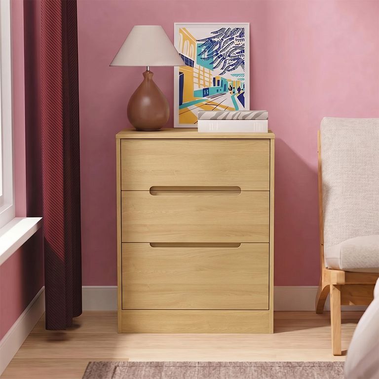 Monaco Chest - Deep Midi - 3 Drawer - Modern Oak