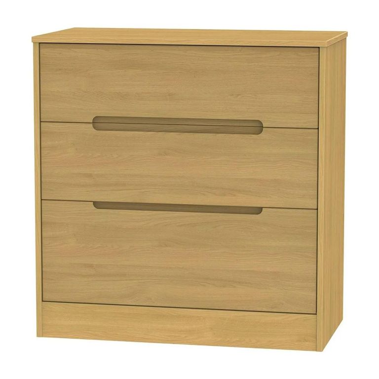 Monaco Chest - Deep - 3 Drawer - Modern Oak