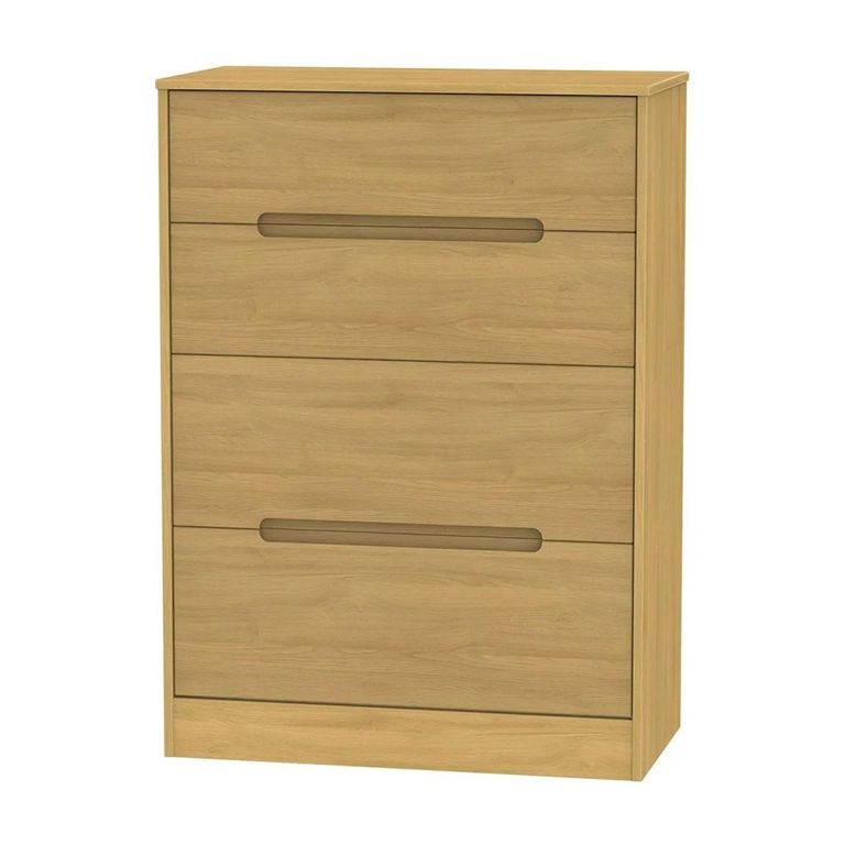 Monaco Chest - Deep - 4 Drawer - Modern Oak