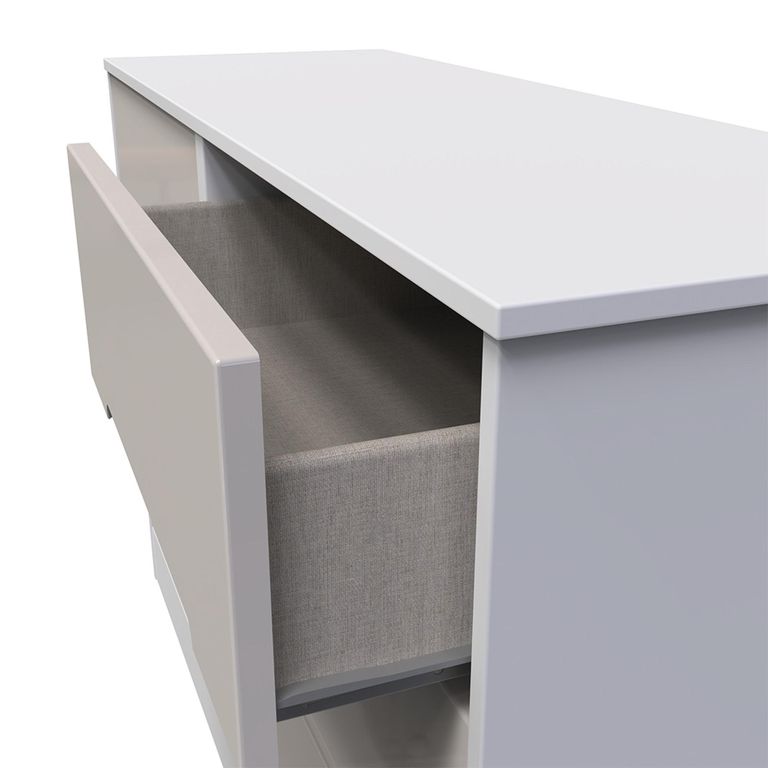 Monaco Chest - Midi - 6 Drawer - Cashmere Gloss and White