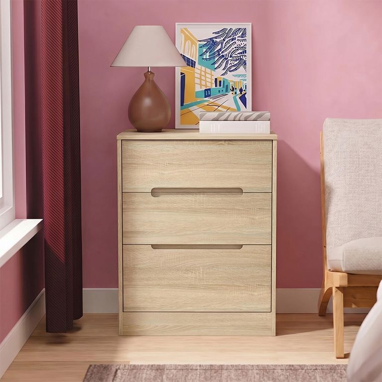Monaco Chest - Deep Midi - 3 Drawer - Oak