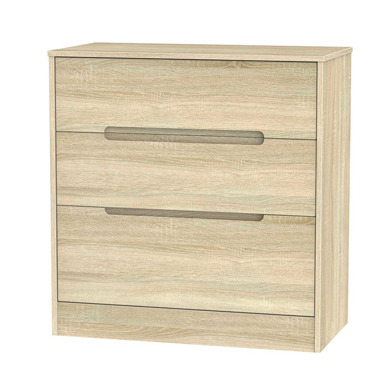 Monaco Chest - Deep - 3 Drawer - Oak