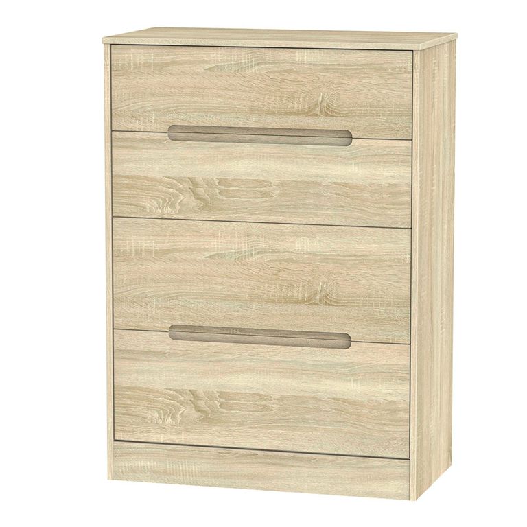 Monaco Chest - Deep - 4 Drawer - Oak
