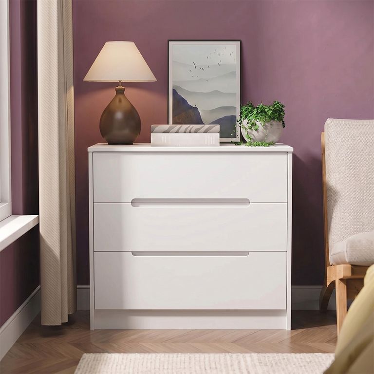 Monaco Chest - Deep - 3 Drawer - White