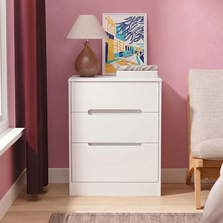 Monaco Chest - Deep Midi - 3 Drawer - White