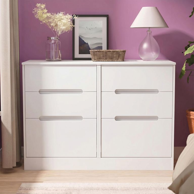 Monaco Chest - Midi - 6 Drawer - White