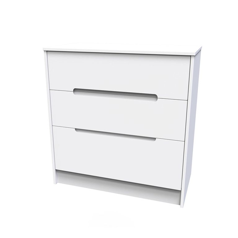 Monaco Chest - Deep - 3 Drawer - White