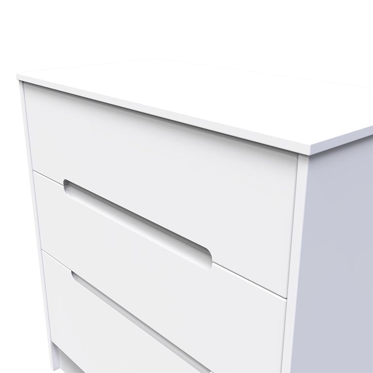 Monaco Chest - Deep - 3 Drawer - White