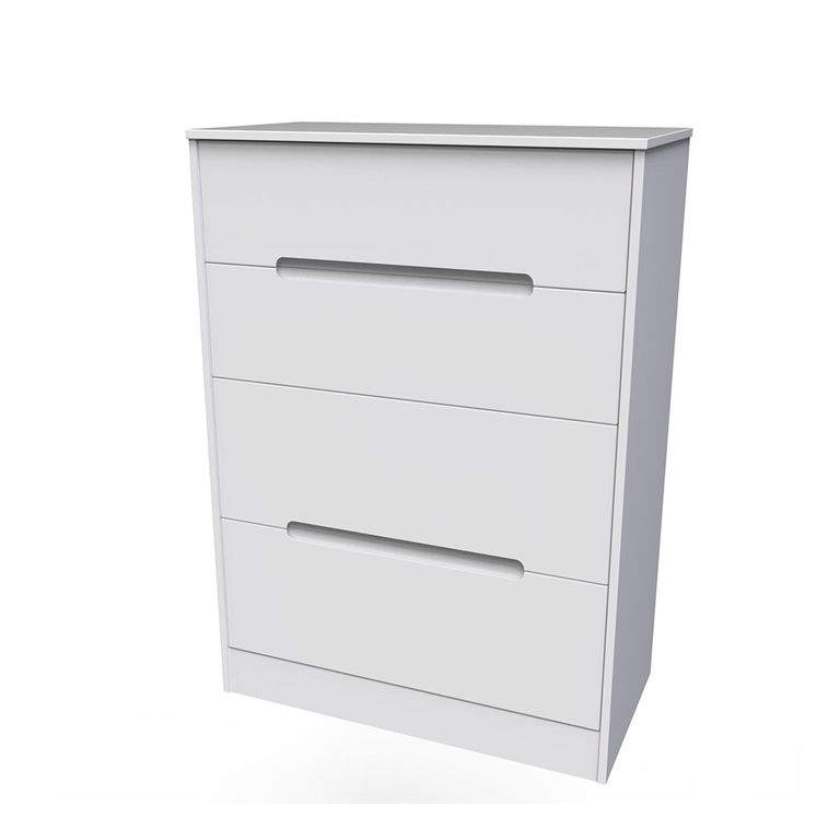 Monaco Chest - Deep - 4 Drawer - White